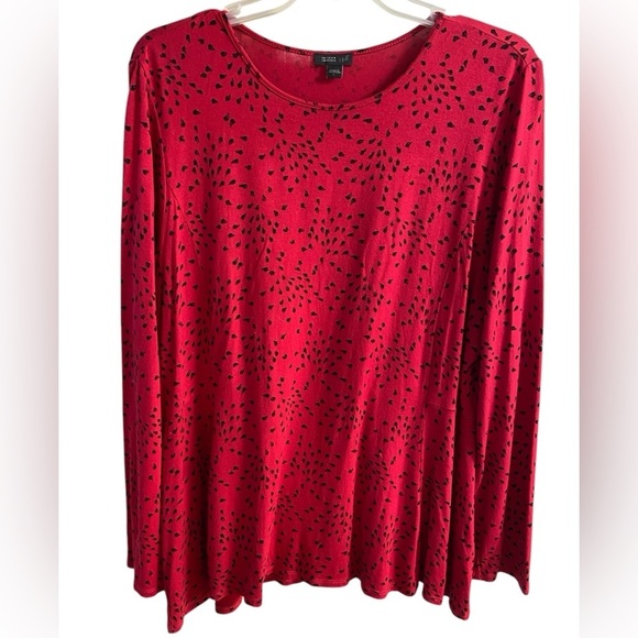 J Jill wearever collection tunic top red crewneck long sleeve Large - Picture 1 of 7